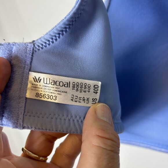 Wacoal NWOT Periwinkle Blue Back Appeal Wire-Free Bra #856303 Size 40D - Picture 4 of 9
